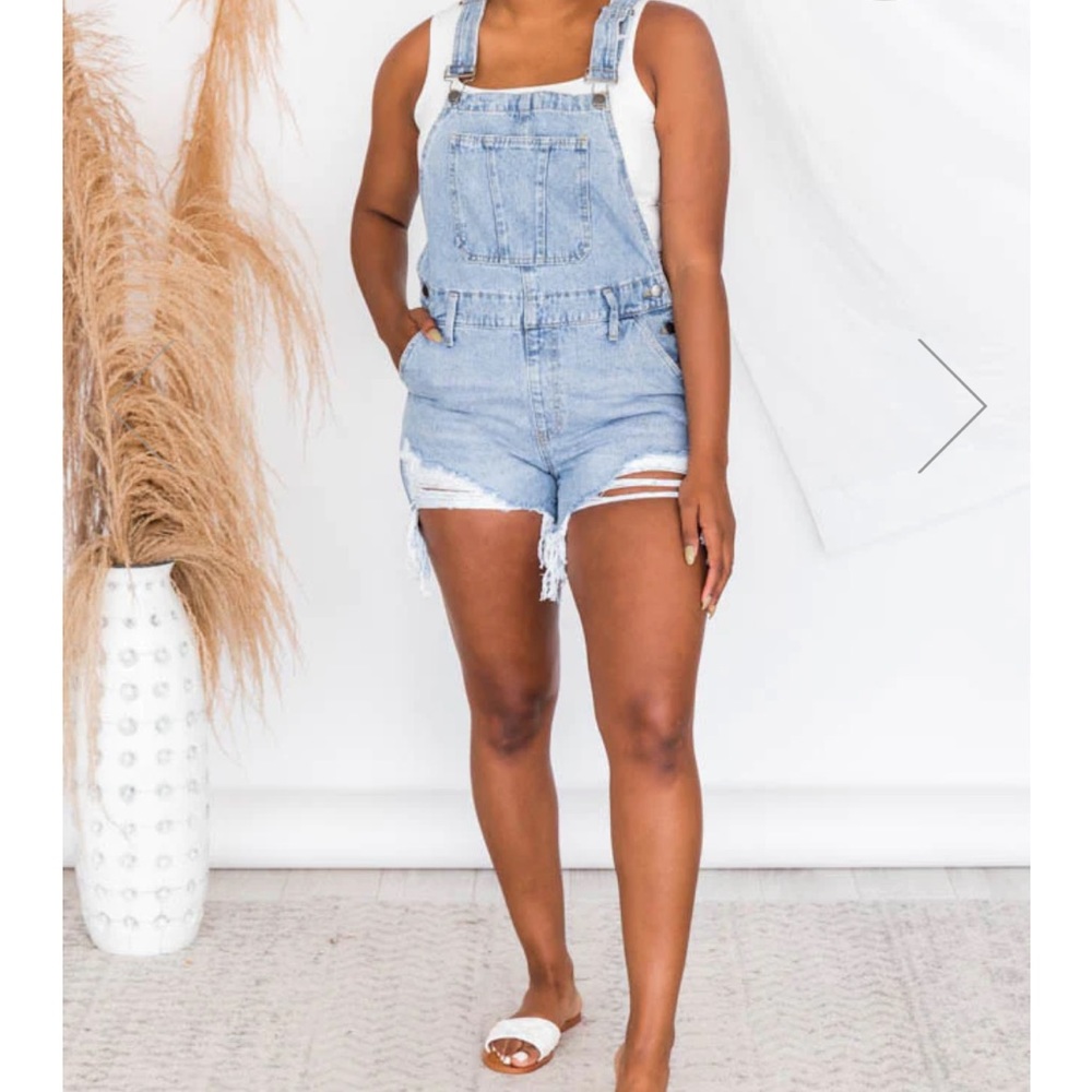 Brand New Pink Lily Jean overall shorts.